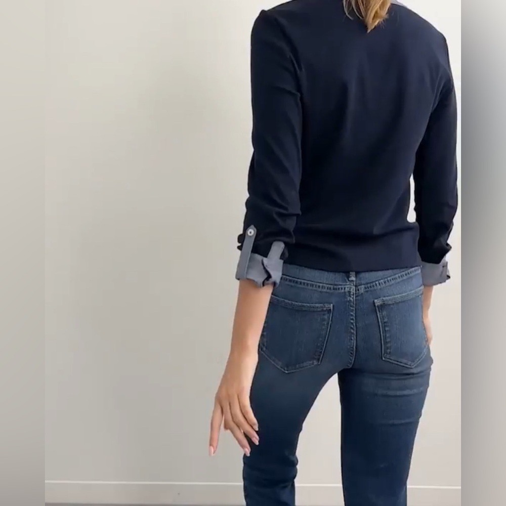 Tommy Hilfiger mixed media, roll-tab top - Picture 3 of 13